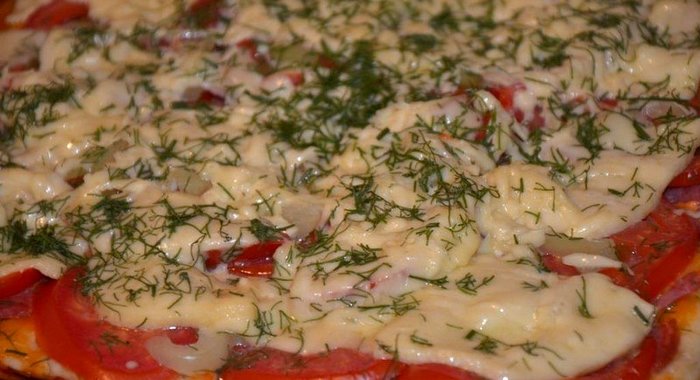 Пицца Домашняя на творожном тесте