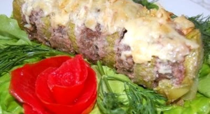 Рулетики из кабачков с фаршем