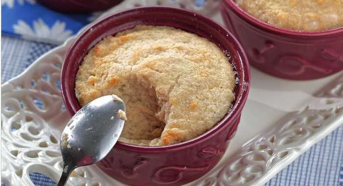 Суфле с персиками и бананами