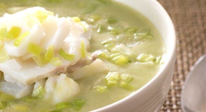 Суп-пюре из рыбы и зеленого горошка