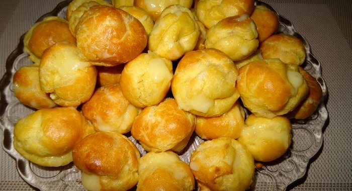 Заварные пирожные с заварным кремом