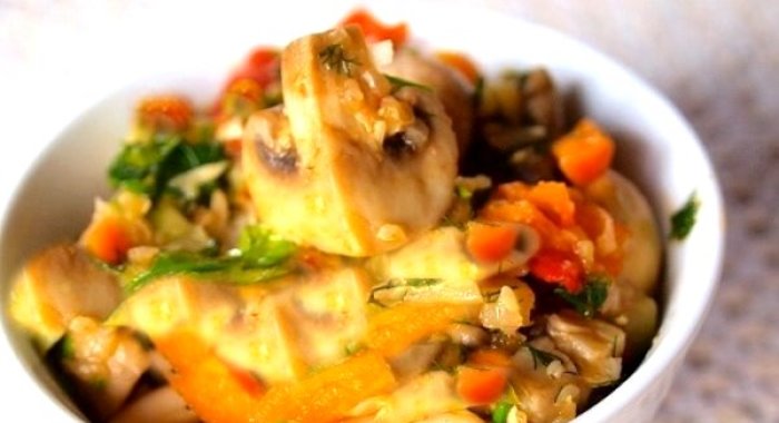 Овощное рагу с шампиньонами