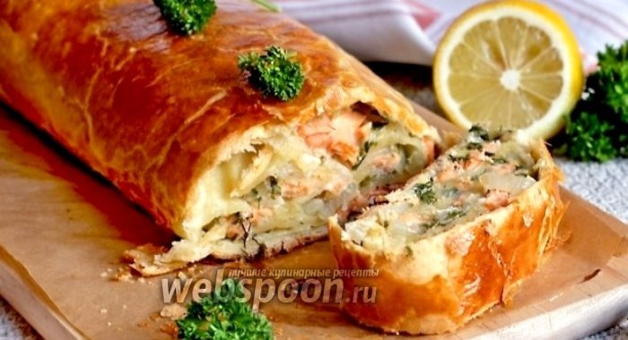 Рулет с сёмгой и зеленью