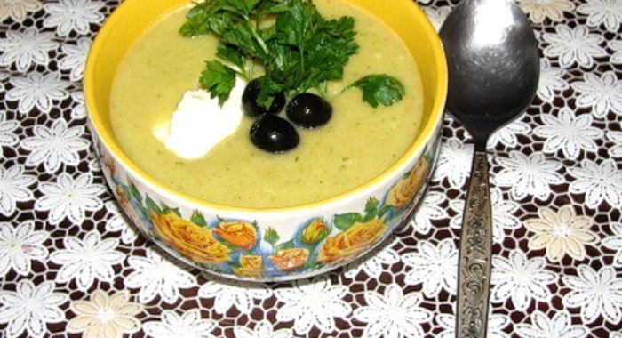 Овощной суп-пюре с оливками