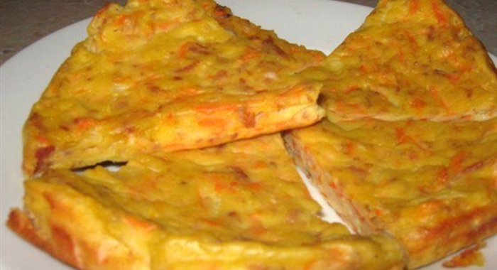 Запеканка с морковью и ветчиной