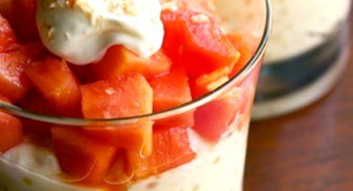 Кокосовая тапиока с папайей