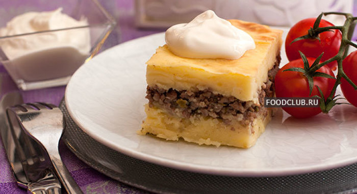 Знакомая картофельная запеканка с мясом