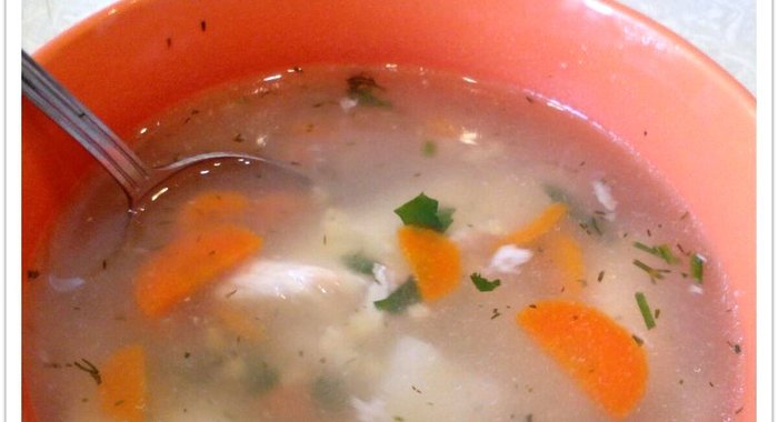 Уха из судака с пшеном