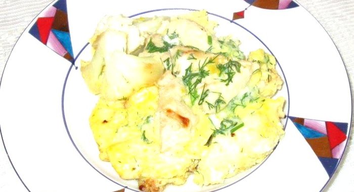 Омлет с курицей и цветной капустой