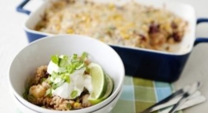 Запеканка с рисом и курицей