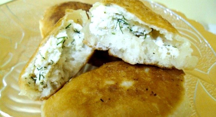 Пирожки на кефире с творогом