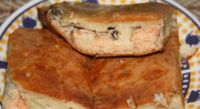 Пирог с рыбой на кефире