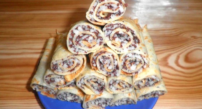 Блинчики с рисом и маком