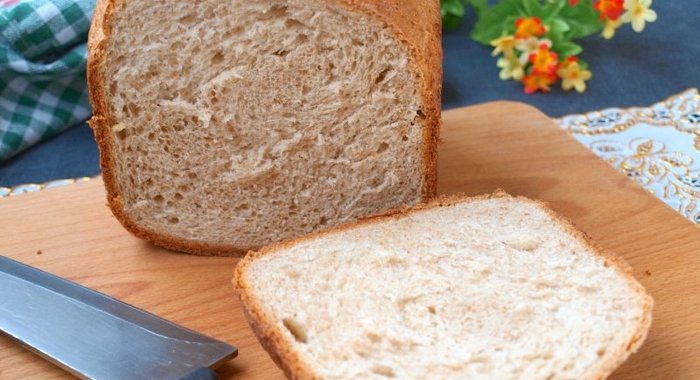 Белый хлеб с пшеничными отрубями в хлебопечке