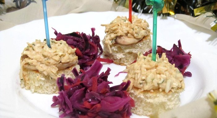 Мини бутерброды с плавленым сыром