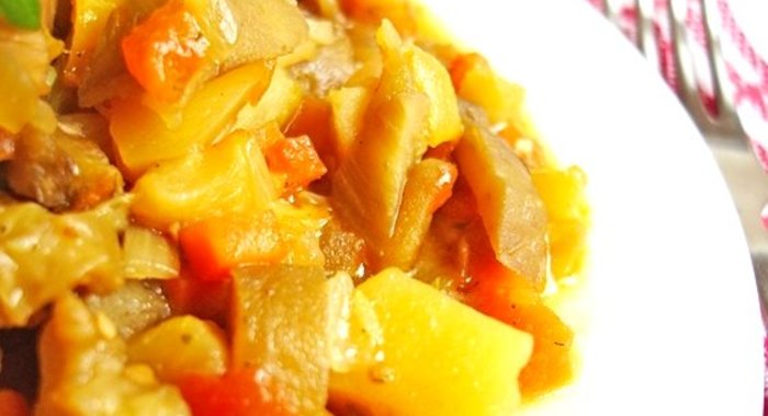 Рагу из кабачков с грибами