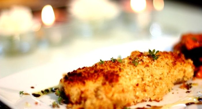 Треска под хлебно-сырной корочкой