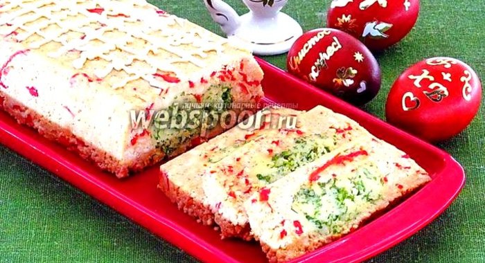 Хлебец куриный со сладким перцем, сыром и укропом