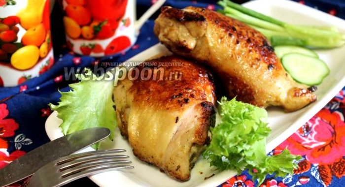 Куриные бёдра в пряном маринаде жареные