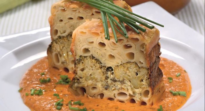 Макаронная запеканка с брокколи