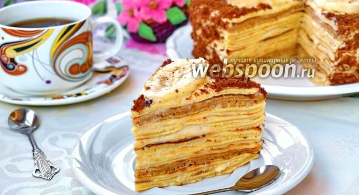 Блинный торт с бананом