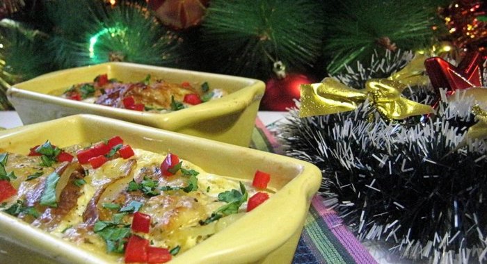 Картофельная запеканка с грушей