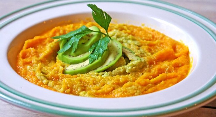 Крем-пюре из тыквы и авокадо