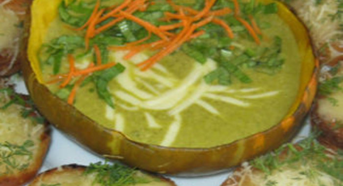 Тыквенный суп-пюре со щавелем