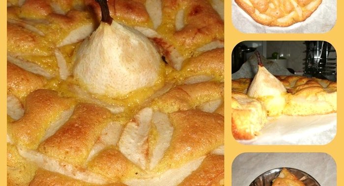 Бисквит с грушами