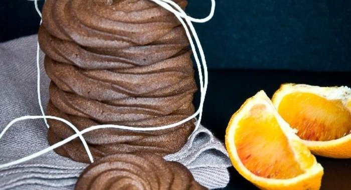 Песочное печенье: какао+апельсин