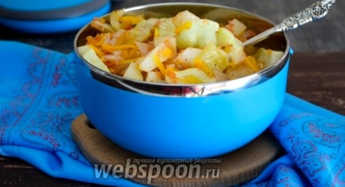 Овощное рагу с патиссонами в мультиварке