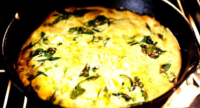 Омлет со шпинатом