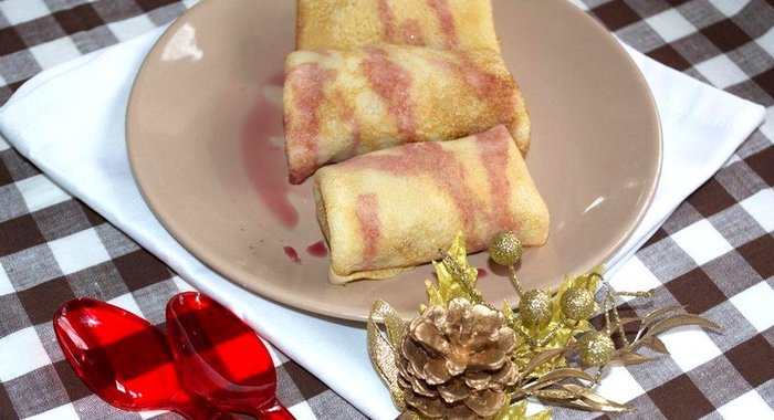 Блинчики нежные с ананасовым кремом