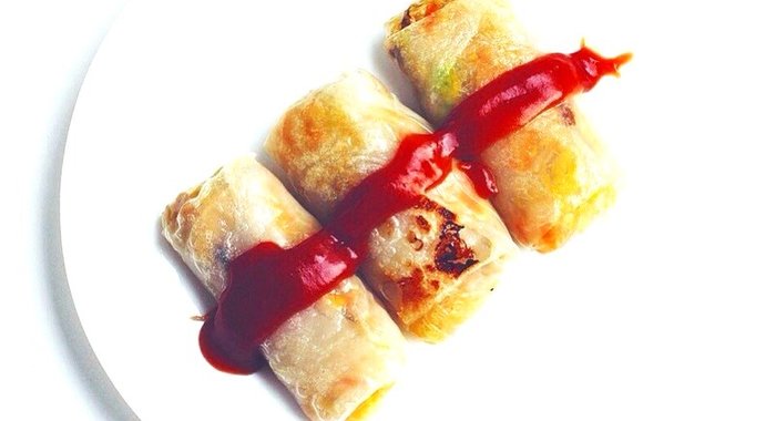 Запеченные вегетарианские блинчики в рисовой бумаге