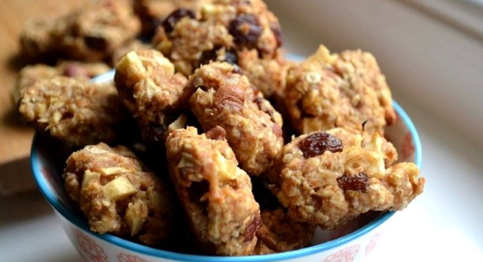 Яблочное печенье с овсяными хлопьями (веганское)