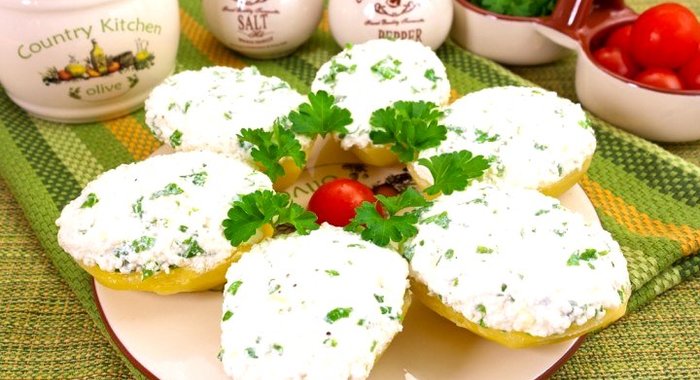 Картофель с творожным кремом