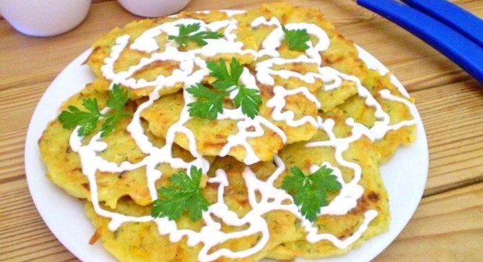 Оладьи из тыквы с картофелем