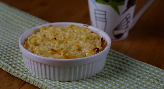 Запеканка из макарон с творогом