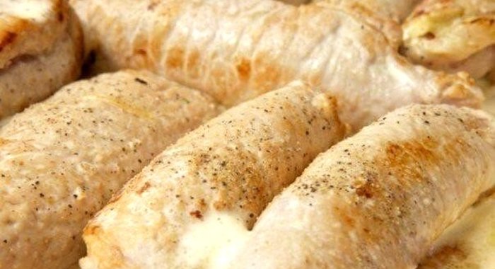Свиные рулетики с грибами и сыром