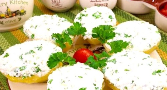 Картофель с творожным кремом