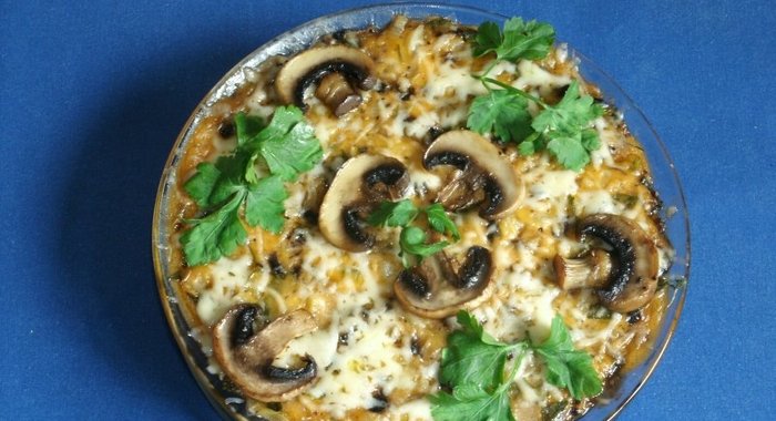 Запеканка из кабачков с грибами