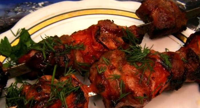 Шашлык из свинины в красном вине