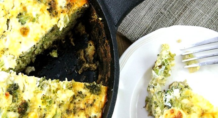 Запеканка с брокколи, и сыром, и грибами