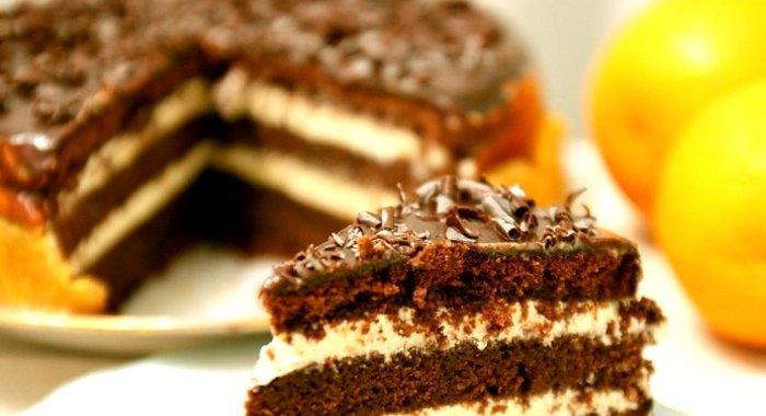 Бисквит с творожным кремом