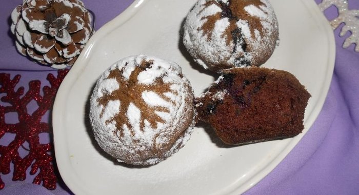 Шоколадные кексы  Снежинки