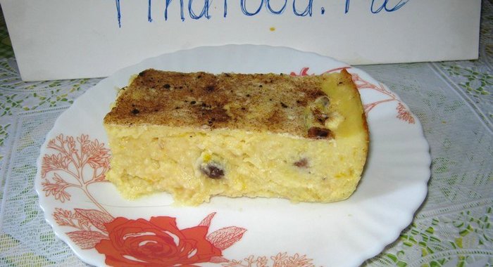 Пшенная запеканка с тыквой и изюмом