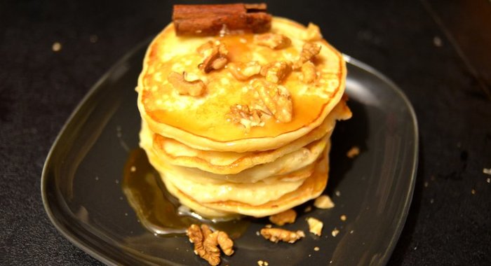 Оладьи с овсяными хлопьями и лимонной цедрой