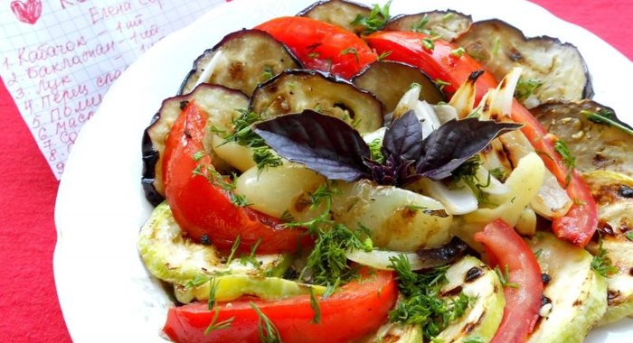 Овощи-гриль в маринаде
