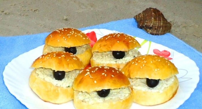 Бутерброды Ракушки с чёрным жемчугом