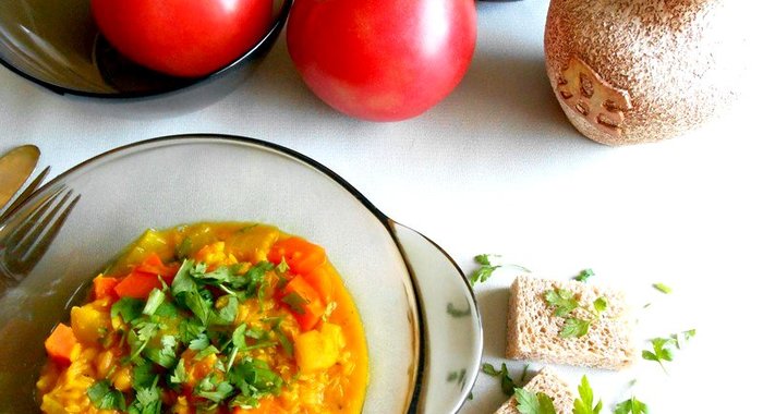 Рагу из чечевицы